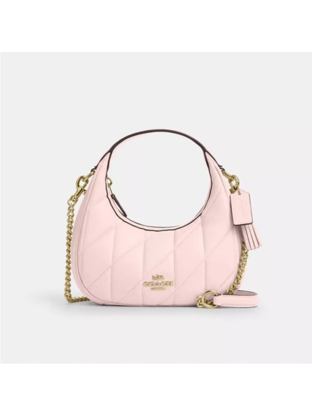 Coach Blush Pink Quilted Carmen Shoulder Crossbody Bag